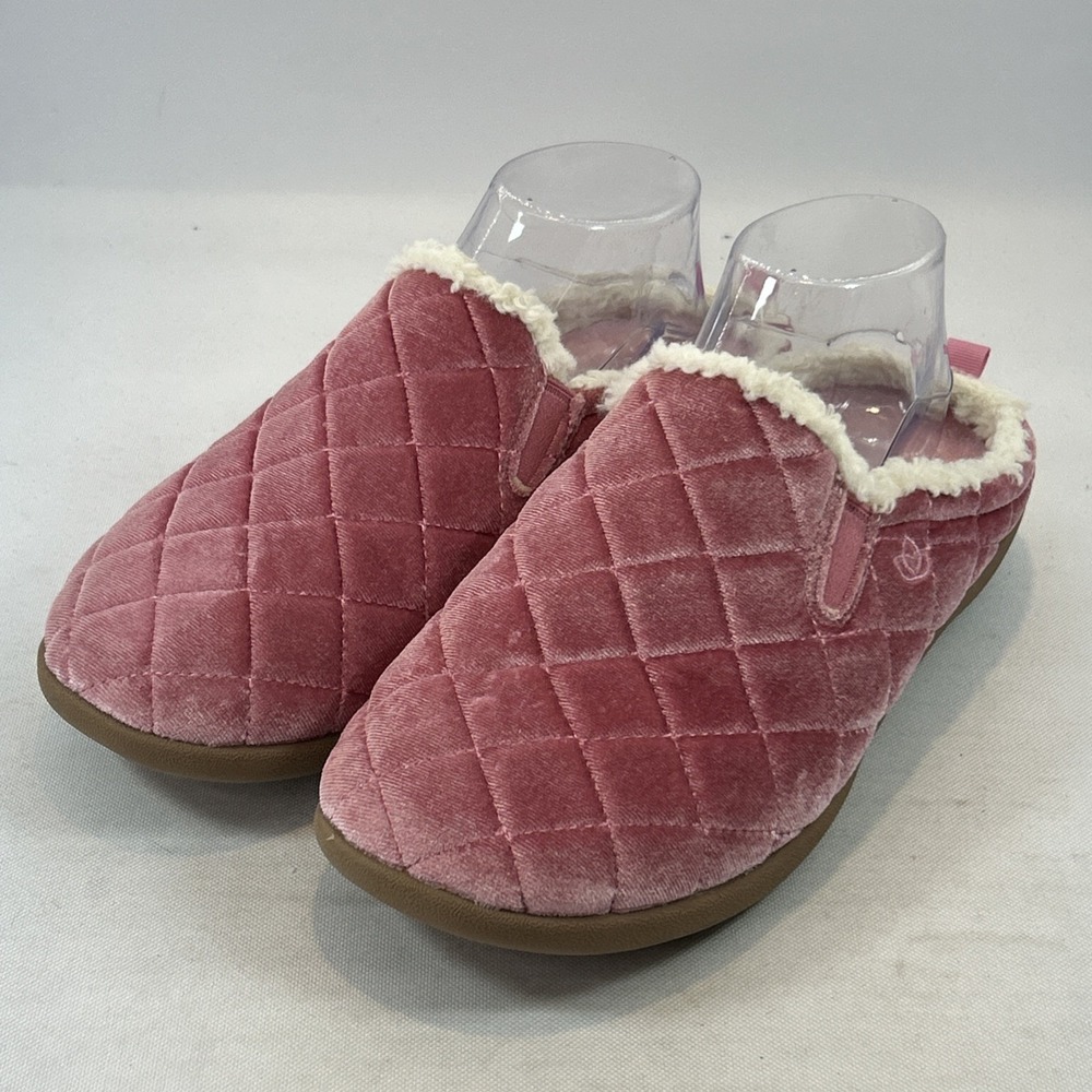 Spenco Velveteen Slippers Women's 8.5D Pink Sherpa-Lined Cozy Comfort Orthotic